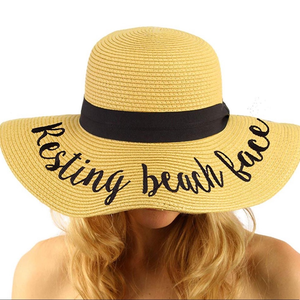 Wide Brim Embroidered Floppy Hat - Picture 3 of 4